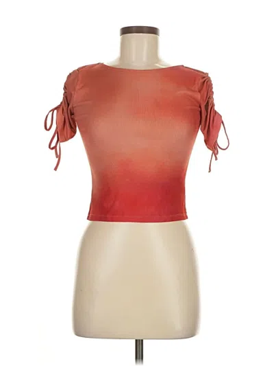 Pre-owned Moussy Short Sleeve Top Orange Boatneck Tops