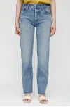 Moussy Siena Straight Jean In Medium Wash In Multi