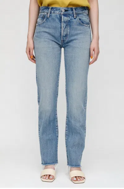 Moussy Siena Straight Jean In Medium Wash In Multi