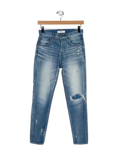 Pre-owned Moussy Skinny Leg Pants In Blue