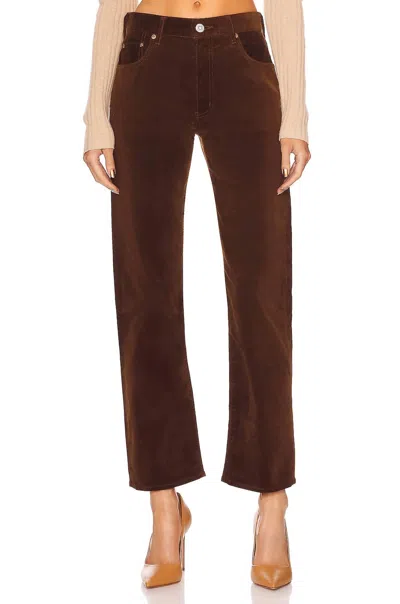Moussy Slater Corduroy Straight Jean In Camel In Brown