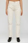 MOUSSY SLATER CORDUROY STRAIGHT JEANS IN IVORY