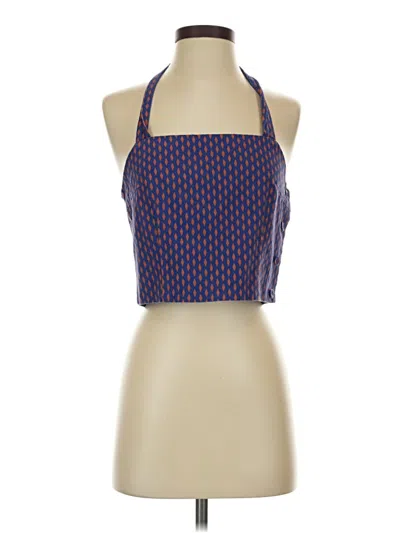 Pre-owned Moussy Sleeveless Top Blue Halter Neckline Tops