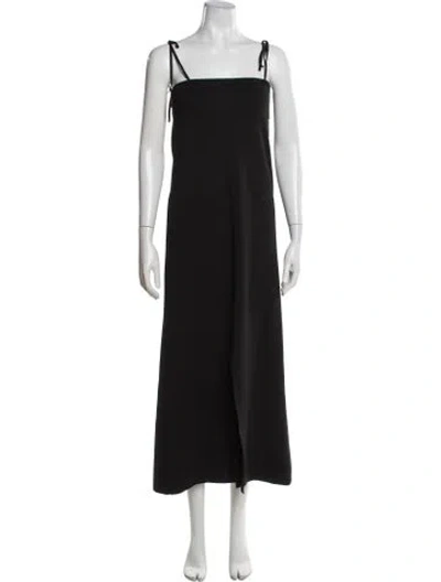 Pre-owned Moussy Square Neckline Long Dress In Black