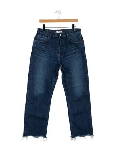 Pre-owned Moussy Straight Leg Pants In Blue