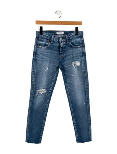 Pre-owned Moussy Straight Leg Pants In Blue
