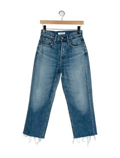 Pre-owned Moussy Straight Leg Pants In Blue