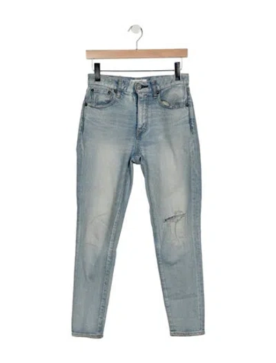 Pre-owned Moussy Straight Leg Pants In Blue