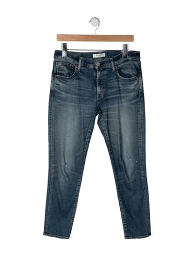 Pre-owned Moussy Straight Leg Pants In Blue