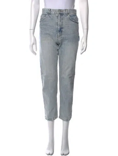 Pre-owned Moussy Straight Leg Pants In Blue
