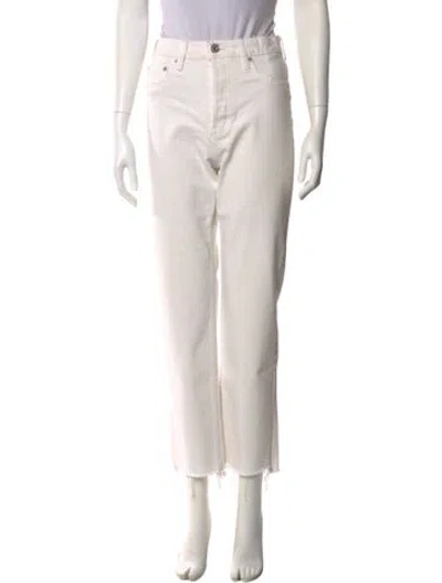 Pre-owned Moussy Straight Leg Pants In White