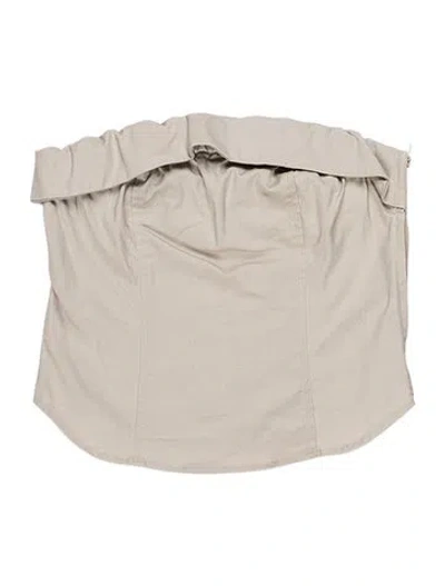 Pre-owned Moussy Strapless Crop Top In Neutral