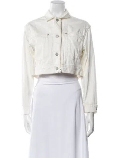 Pre-owned Moussy Striped Denim Jacket In Neutral