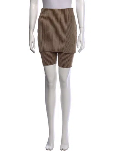 Pre-owned Moussy Striped Mini Shorts W/ Tags In Brown