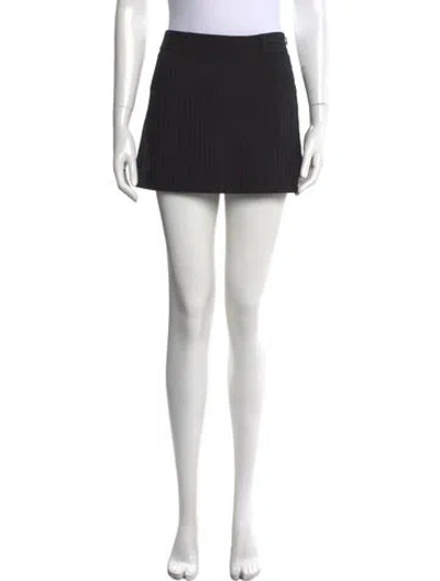 Pre-owned Moussy Striped Mini Skirt In Black