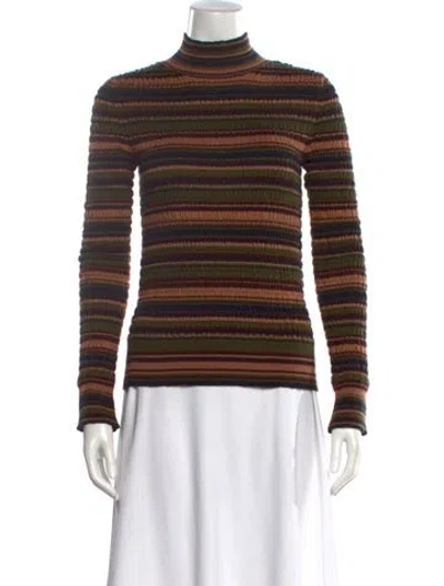 Pre-owned Moussy Striped Turtleneck Sweater In Multi