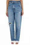 Moussy Summerlin Wide Tapered Jean In Blue In Blue