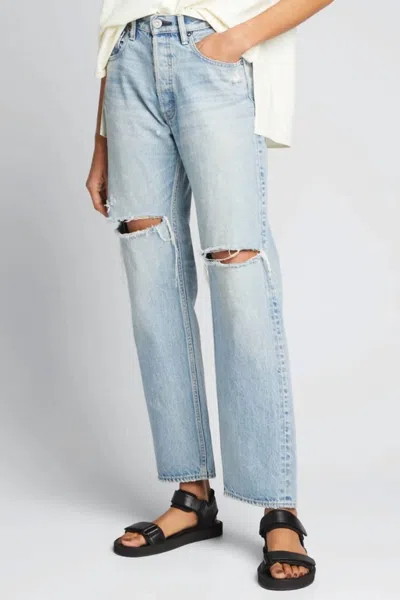 Moussy Teaneck Straight Jean In Blue 111 In Multi