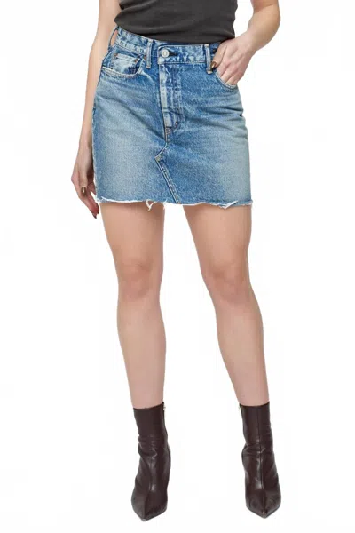 Moussy Thomoston Asymmetry Skirt In Blue