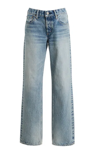 Moussy Vintage Albany Rigid Low-rise Straight-leg Jeans In Light Wash