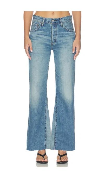 Moussy Vintage Asheville Remake Flare Jeans In Blue