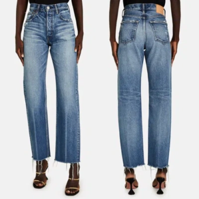 Pre-owned Moussy Vintage | Ashleys Wide Straight Jeans Medium Wash 110 Blue 29