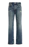 Moussy Vintage Atlantis Low-rise Flared Jeans In Blue