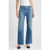 Moussy Vintage Atlantis Remake Raw Hem Flare Jeans In Blue