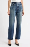 Moussy Vintage Atmore Wide Straight Leg Jeans In Blue