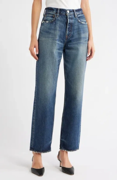 Moussy Vintage Atmore Wide Straight Leg Jeans In Blue