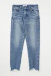 Moussy Vintage Avenal Tapered Mid Rise Jean In Blue In Blue