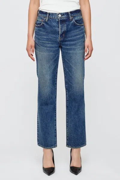 Moussy Vintage Bardin Straight Jeans In Dark Blue