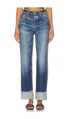 Moussy Vintage Bardmoor Wide Straight Jeans In Blue