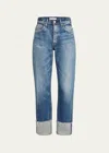 Moussy Vintage Bardmoor Wide Straight Jeans In Blu