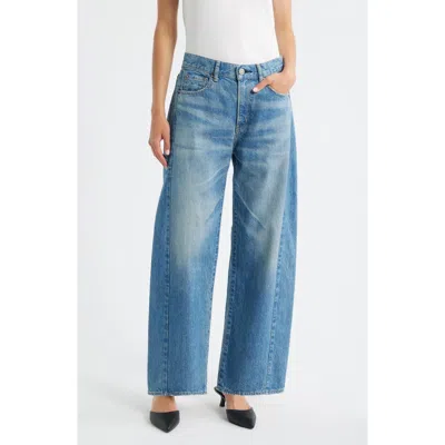 Moussy Vintage Bayard Wide Leg Jeans In Blue