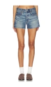 Moussy Vintage Graterford Long Denim Shorts In Blue