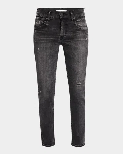 Moussy Vintage Belver Distressed Skinny Jeans In Blk