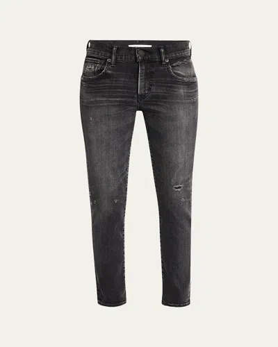Moussy Vintage Belver Distressed Skinny Jeans In Blk
