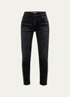 Moussy Vintage Belver Distressed Skinny Jeans In Blk