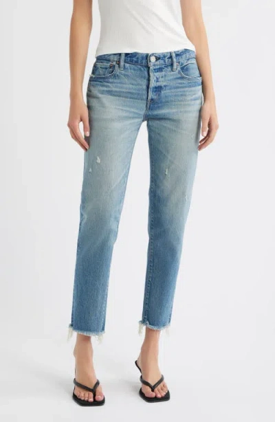 Moussy Vintage Bretton Tapered Ankle Jeans In Blue