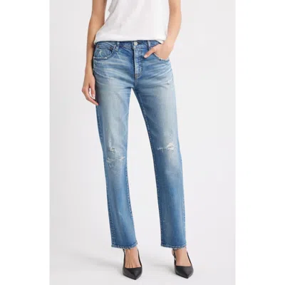 Moussy Vintage Bridgeville Slim Straight Leg Jeans In Blue