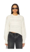 Moussy Vintage Cable Knitting Sweater In Ivory
