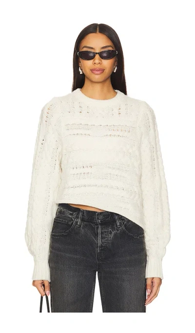 Moussy Vintage Cable Knitting Sweater In Ivory