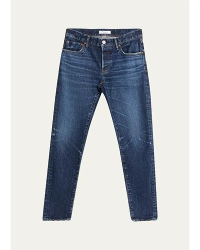 Moussy Vintage Carrol Mid-rise Tapered Jeans In Dark Blue