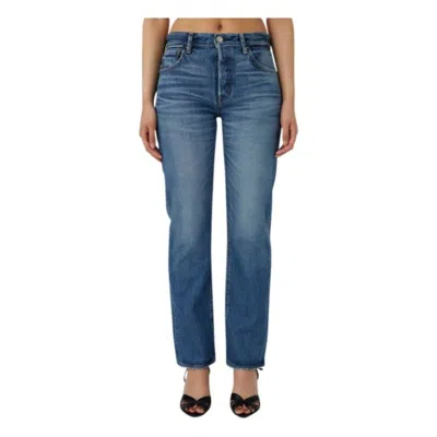 Moussy Vintage Chateau Straight Pant In Blue