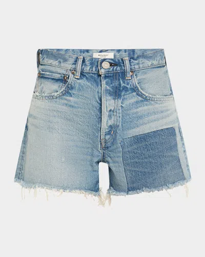 Moussy Vintage Cheswold Distressed Denim Shorts In Blue