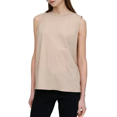 Moussy Vintage Clear Plain Tank Top In Taupe In Neutral