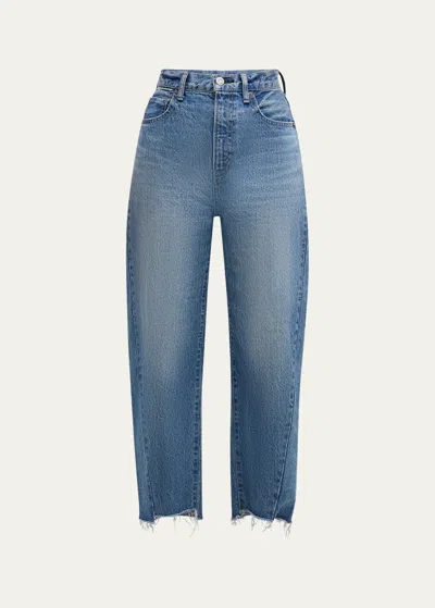 Moussy Vintage Cloverhill Round Cropped Jeans In Ltblu
