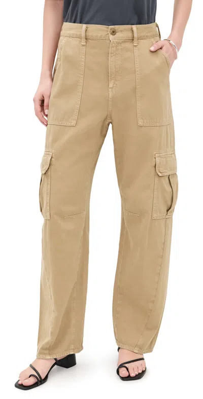 Moussy Vintage Corlears Barrel Cargo Pants Beige In Neutral