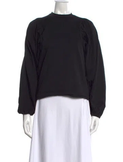 Pre-owned Moussy Vintage Crew Neck Long Sleeve Top In Black